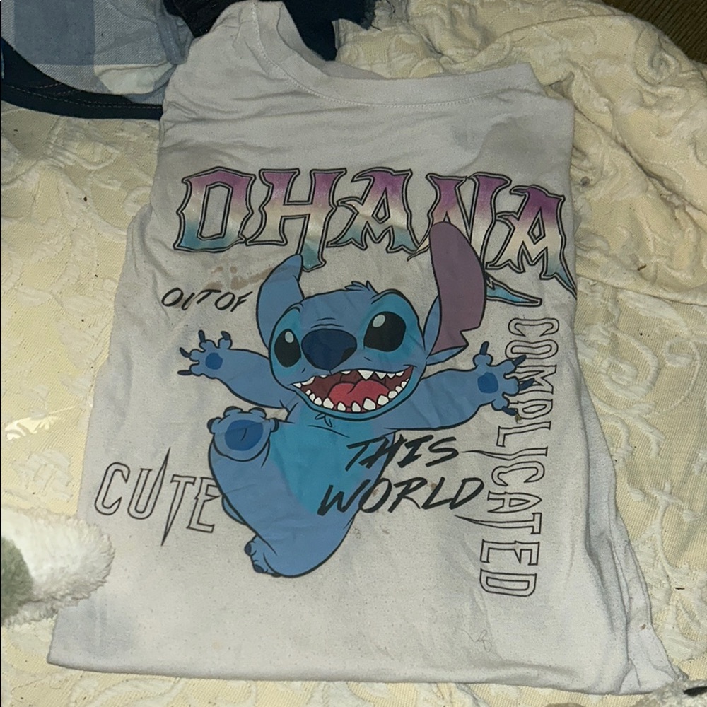 Disney Stitch Graphic Tee White and Blue